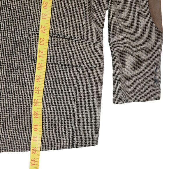 Craig Scott Mens size 44R Brown Tweed Wool Blazer Jacket w/ Elbow Patches Vtg - Picture 12 of 12